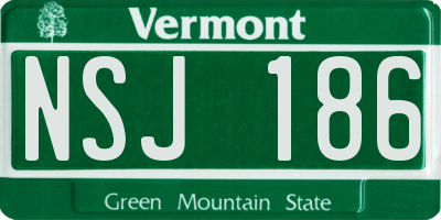VT license plate NSJ186