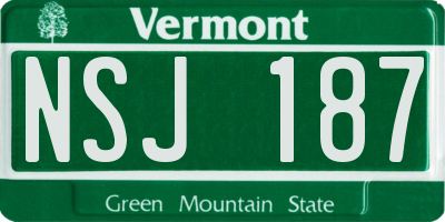 VT license plate NSJ187