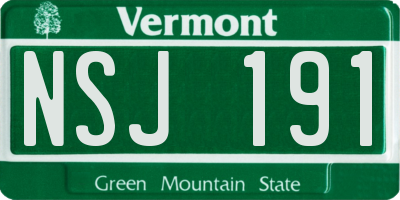 VT license plate NSJ191