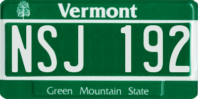 VT license plate NSJ192