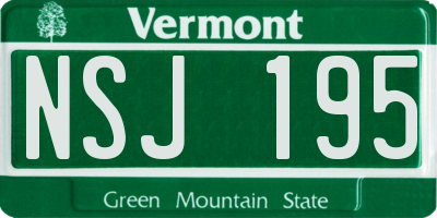 VT license plate NSJ195