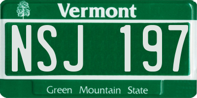 VT license plate NSJ197