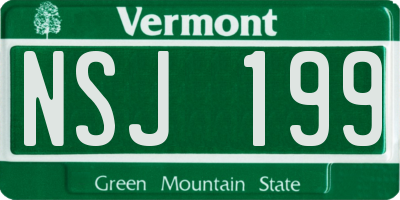 VT license plate NSJ199