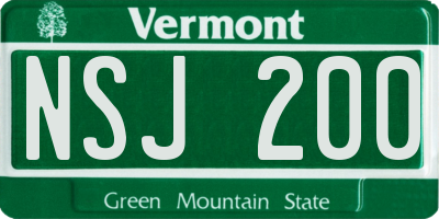 VT license plate NSJ200
