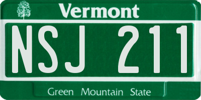 VT license plate NSJ211
