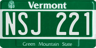 VT license plate NSJ221