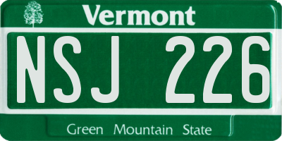 VT license plate NSJ226