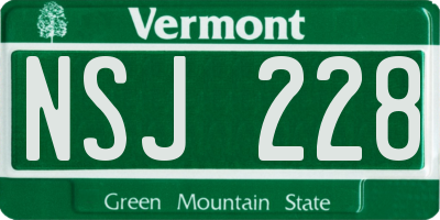 VT license plate NSJ228
