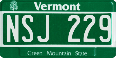 VT license plate NSJ229
