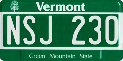 VT license plate NSJ230