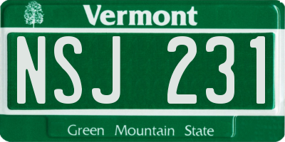 VT license plate NSJ231