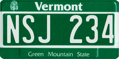 VT license plate NSJ234