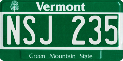 VT license plate NSJ235