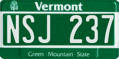 VT license plate NSJ237