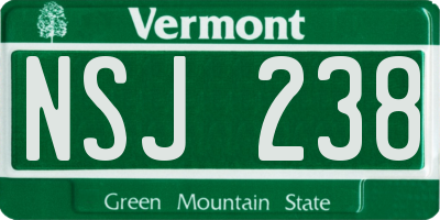 VT license plate NSJ238