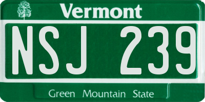 VT license plate NSJ239