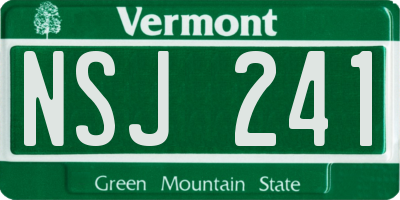 VT license plate NSJ241
