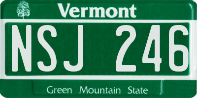 VT license plate NSJ246