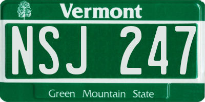 VT license plate NSJ247