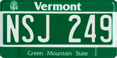 VT license plate NSJ249