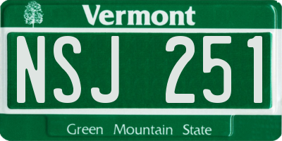 VT license plate NSJ251
