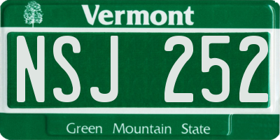 VT license plate NSJ252