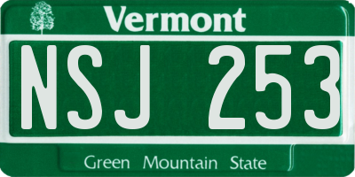 VT license plate NSJ253