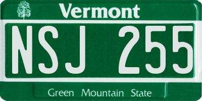 VT license plate NSJ255