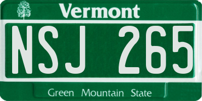 VT license plate NSJ265