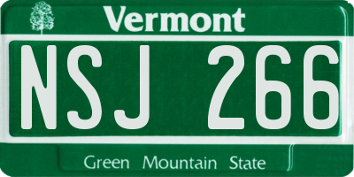 VT license plate NSJ266