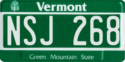 VT license plate NSJ268