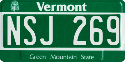 VT license plate NSJ269