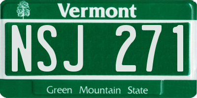 VT license plate NSJ271