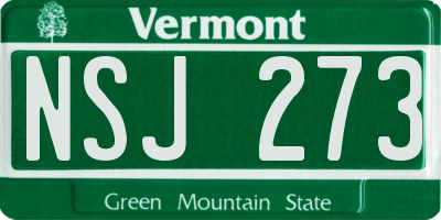 VT license plate NSJ273