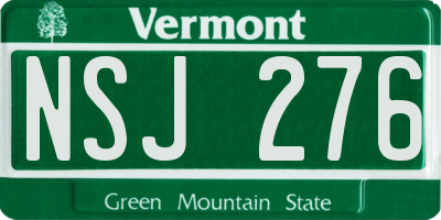 VT license plate NSJ276