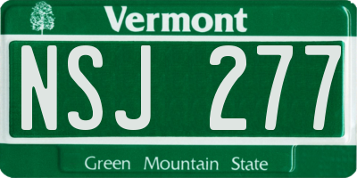 VT license plate NSJ277