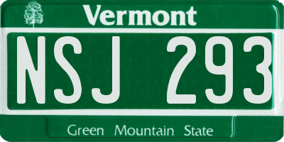 VT license plate NSJ293