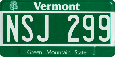 VT license plate NSJ299