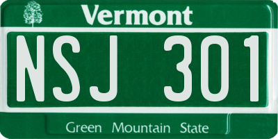 VT license plate NSJ301