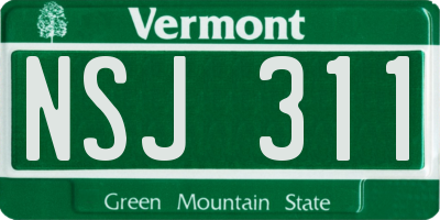 VT license plate NSJ311