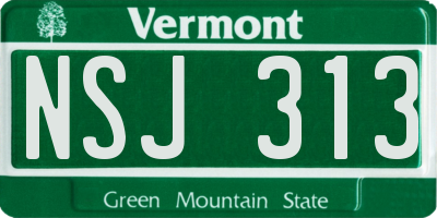 VT license plate NSJ313