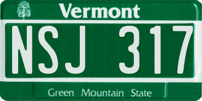 VT license plate NSJ317