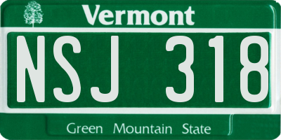 VT license plate NSJ318