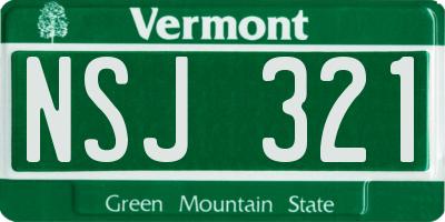 VT license plate NSJ321