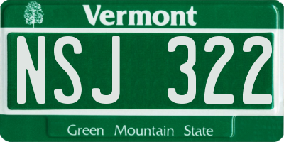 VT license plate NSJ322