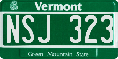 VT license plate NSJ323
