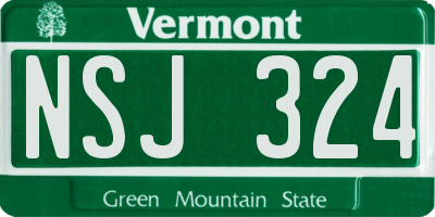 VT license plate NSJ324