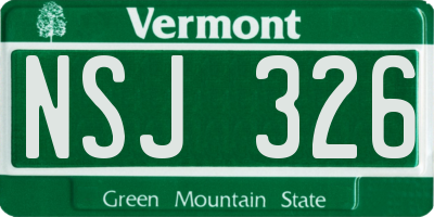 VT license plate NSJ326