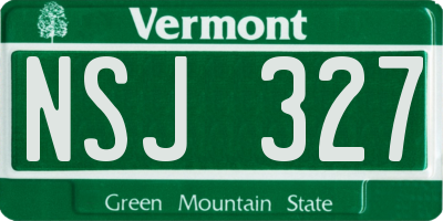 VT license plate NSJ327