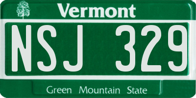 VT license plate NSJ329
